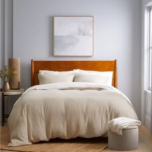 QUINCE Organic Airy Gauze Duvet Cover Full Queen Dune